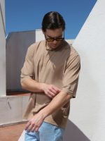 Πουκαμίσα Με Μάο Γιακά Και Μανίκι 3/4 Kody 33-7405 Μπεζ Slim-fit - Image 5