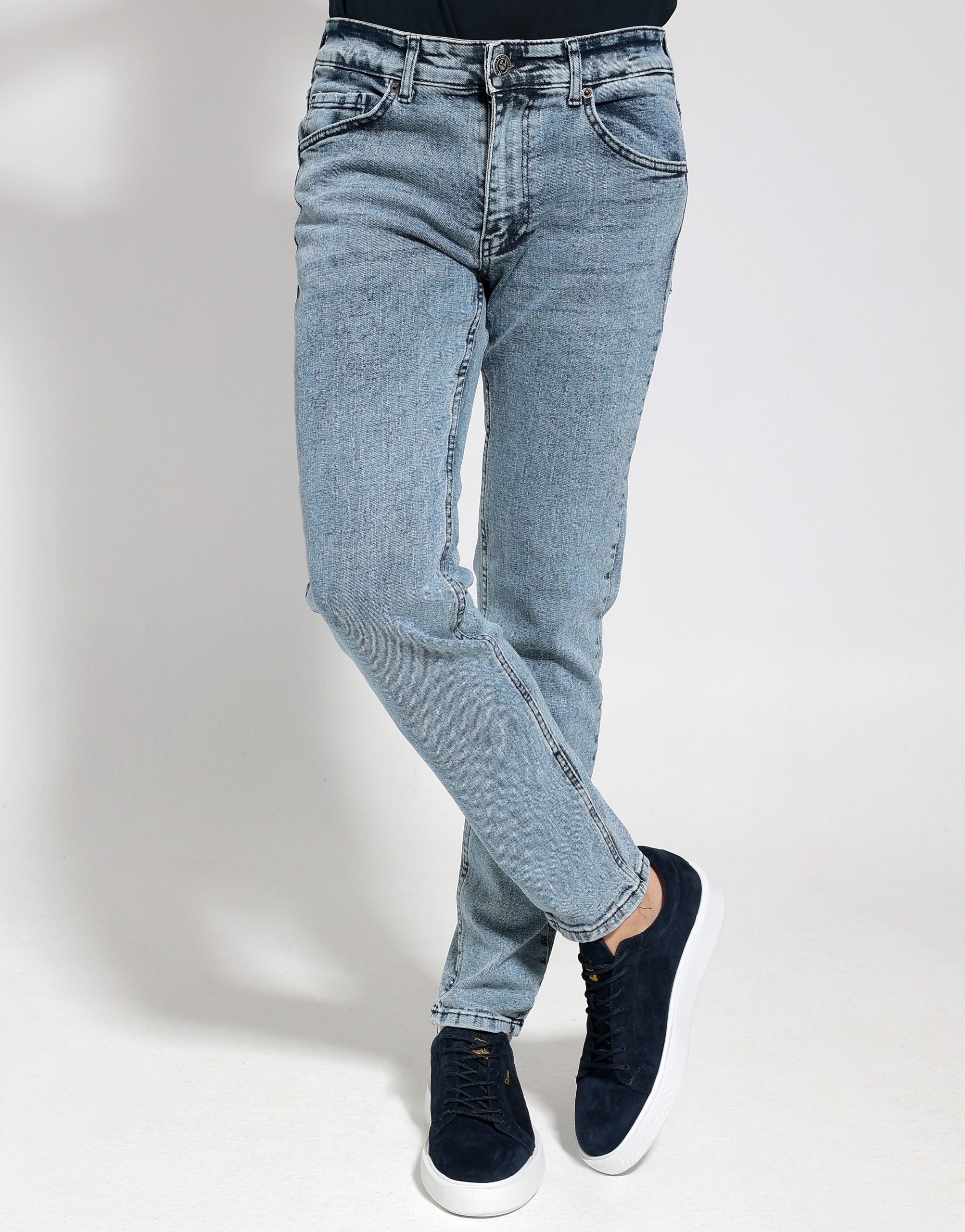 4S0A1077 Ανδρικό Jean Παντελόνι Πεντάτσεπο 40-170 Ανοιχτό Μπλε - Image 1