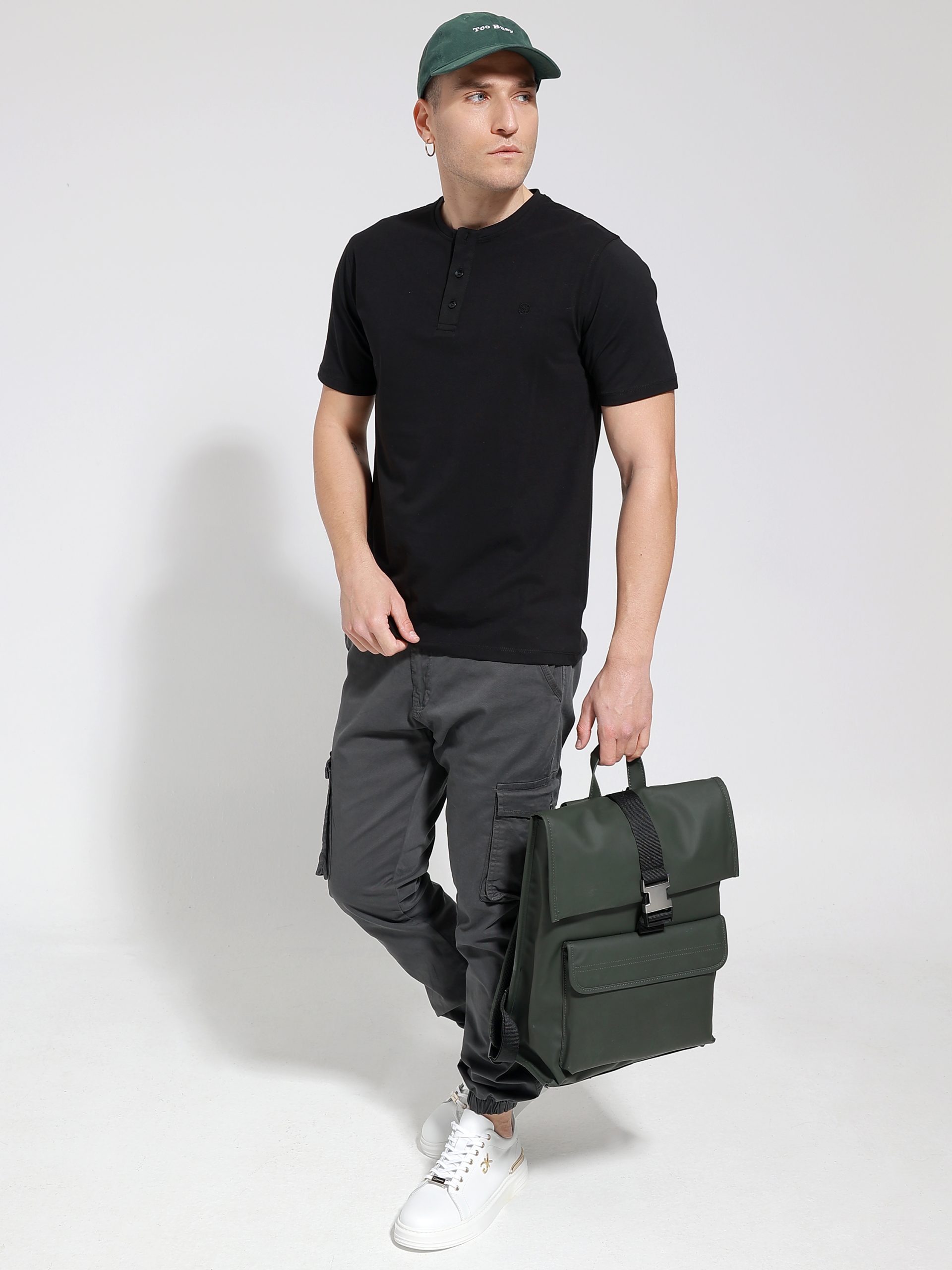 4S0A1263 Κοντομάνικο Μπλουζάκι Με Κουμπάκια 10-700 Μαύρο - Image 1