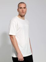 Ανδρικό Βαμβακερό Oversized Κοντομάνικο T-shirt 10-708 Εκρού - Image 3