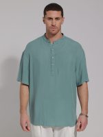 Κοντομάνικη Πουκαμίσα Με Μάο Γιακά Bahamas 33-7432 Μέντα - Image 2