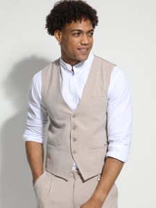 Ανδρικό Υφασμάτινο Γιλέκο LENON 9468 Μπεζ