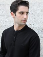 Μπλούζα Με Λεπτή Πλέξη Και Κουμπάκια TRAVIS 206033 Μαύρο