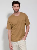 Ανδρικό Λινό Oversize T-shirt Gredy 207019 Καμηλό - Image 5