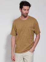 Ανδρικό Λινό Oversize T-shirt Gredy 207019 Καμηλό - Image 4