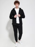 Βαμβακερή Ζακέτα Με Κουκούλα Chicago 33-2670 Μαύρο - Image 4