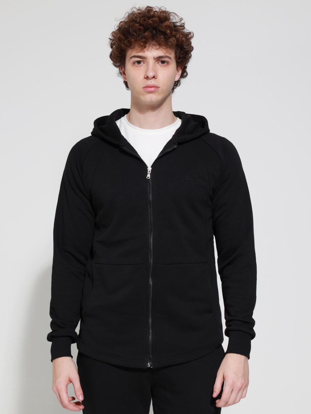 33-2670_mayro_z2229 Βαμβακερή Ζακέτα Με Κουκούλα Chicago 33-2670 Μαύρο - Image 1