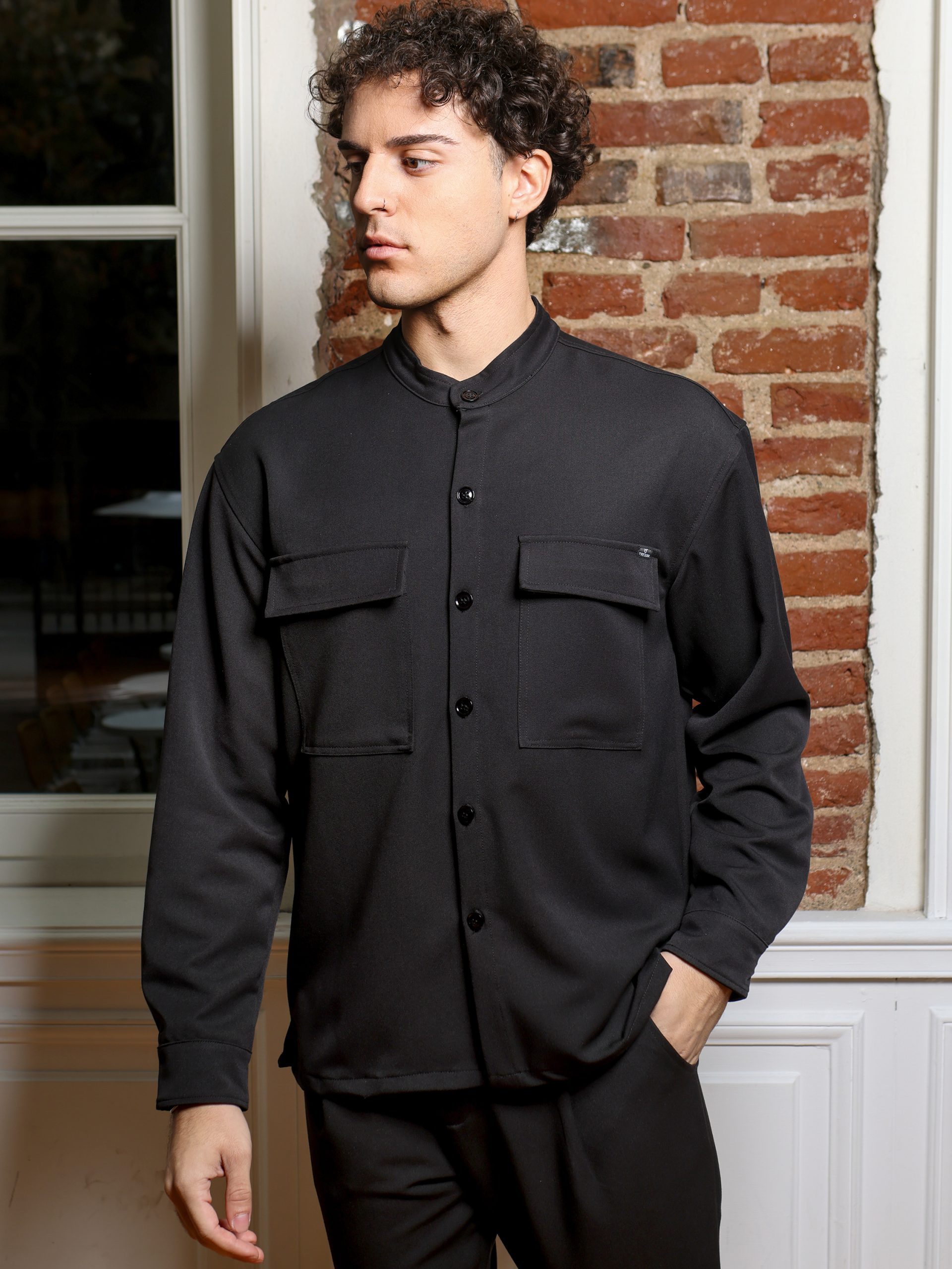 0296 Over Πουκάμισο TERZILLO 2184 μαύρο - Image 1