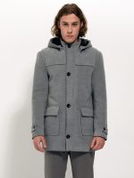 Ανδρικό Παλτό Με Κουκούλα VIVIANO 2564 γκρι