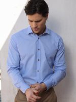 Ανδρικό Πουκάμισο TAILOR-FIT Sincero 33-8161 light blue Φαρδιά γραμμή - Image 3