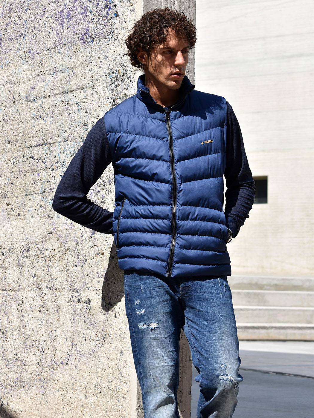 DSC_0657 copy Ανδρικό Μπουφάν Αμάνικο 33-2132 Μπλε - Image 1