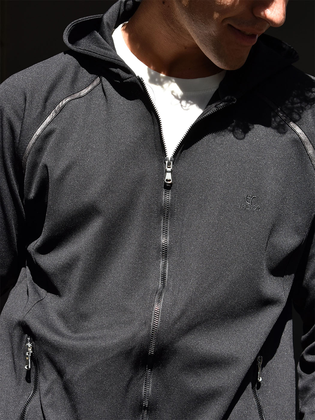 DSC_0688 copy Ανδρική Ζακέτα Με Κουκούλα Riva 2684 Μαύρο - Image 1