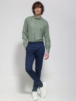 Ανδρικό Πουκάμισο Slim-fit Με Κρυφά Κουμπιά Enzio 33-7438 πράσινο - Image 3