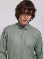 Ανδρικό Πουκάμισο Slim-fit Με Κρυφά Κουμπιά Enzio 33-7438 πράσινο - Image 4