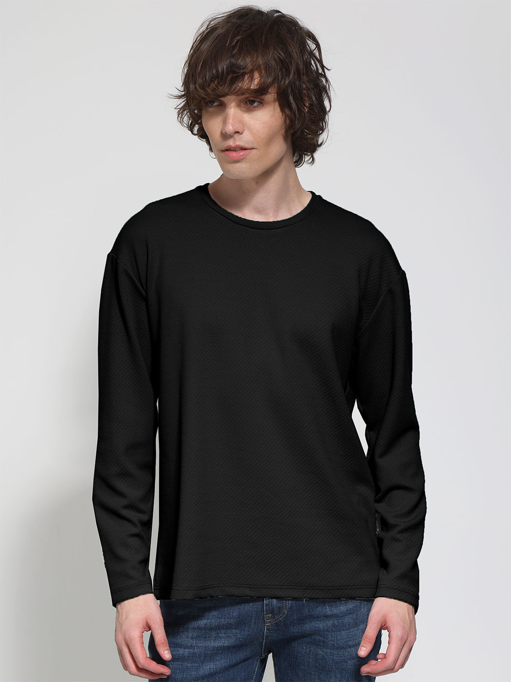 1431 copy Μπλούζα Μακρυμάνικη BARULO 206040 μαύρο - Image 1