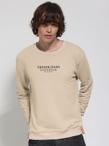 Μπλούζα Μακρυμάνικη Oversize BARONE 206055 μπεζ