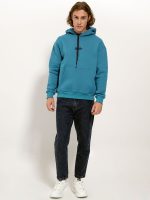 Μπλούζα Hoodie Με Κουκούλα Oversize CARLO 206053 πετρόλ - Image 3
