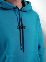 Μπλούζα Hoodie Με Κουκούλα Oversize CARLO 206053 πετρόλ - Image 4