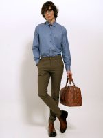 Ανδρικό Πουκάμισο TAILOR-FIT Oliano 33-8160 Light Blue Φαρδιά γραμμή - Image 4