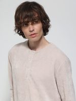 Μπλούζα Με 3/4 Μανίκι Oversize NICOLLA 207063 μπεζ - Image 3