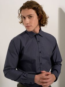 Ανδρικό Πουκάμισο TAILOR-FIT 33-8143 Γκρι Φαρδιά γραμμή