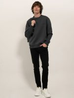 Μπλούζα Μακρυμάνικη Oversize FRA 206051 ανθρακί - Image 4