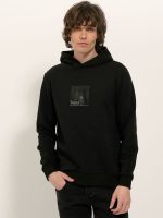 Μπλούζα Hoodie Με Κουκούλα Oversize BERTO 206054 μαύρο - Image 3