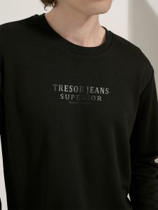 Μπλούζα Μακρυμάνικη Oversize BARONE 206055 μαύρο