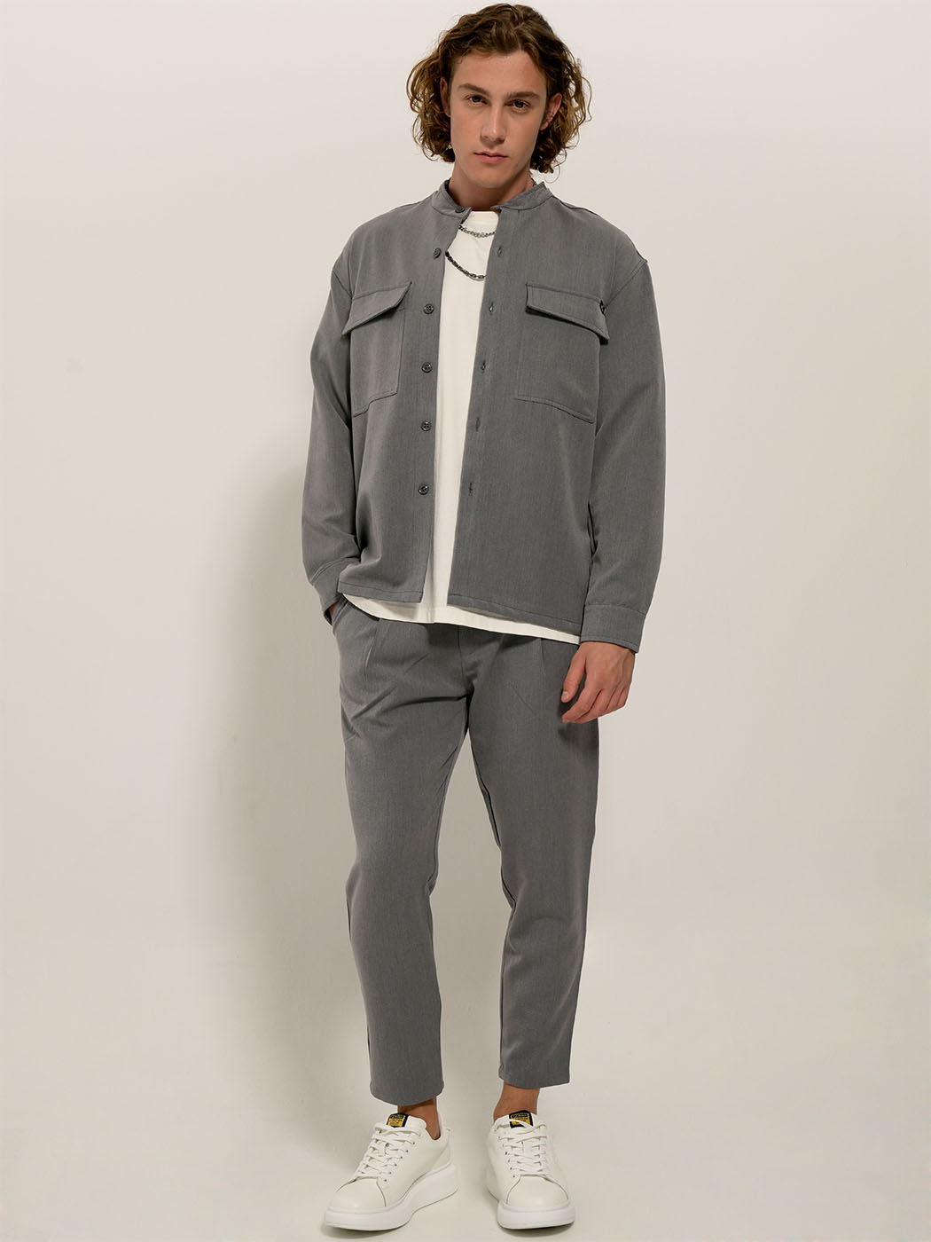 2772 copy Over Πουκάμισο TERZILLO 2184 ανθρακί - Image 1