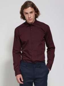 Πουκάμισο GENARO 33-7350 Μπορντό Slim-fit