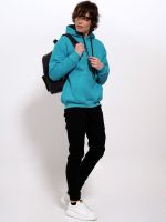 Μπλούζα Hoodie Με Κουκούλα Oversize FELICE 206050 Πετρόλ - Image 2