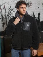 Ανδρικό Κοντό Teddy Bear Jacket Μπουφάν 20-140 Μαύρο - Image 5