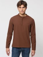 Μακρυμάνικη Μπλούζα Με Κρυφά Κουμπιά ZAC 206034 Καφέ