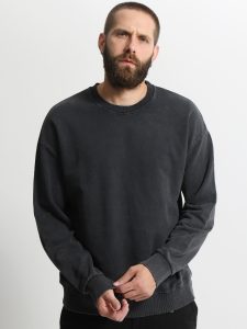 Oversize Ανδρική Μπλούζα Πετροπλυμένη 10-727 Μαύρο