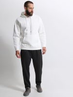 Oversize Ανδρική Μπλούζα Με Κουκούλα & Τσέπες 10-723 Λευκό