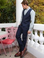 Ανδρικό Γιλέκο Με Κουμπάκια DOMENICO 9422 Μπλε - Image 4