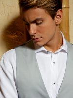 Ανδρικό Γιλέκο Με Κουμπάκια ANDRIANO 9423 Σιελ - Image 4