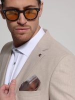 Λινό Κοστούμι Με Γιλέκο RENZO 2018 Μπεζ - Image 2