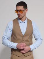 Ανδρικό Γιλέκο Με Κουμπάκια DOMENICO 9422 Καμηλό