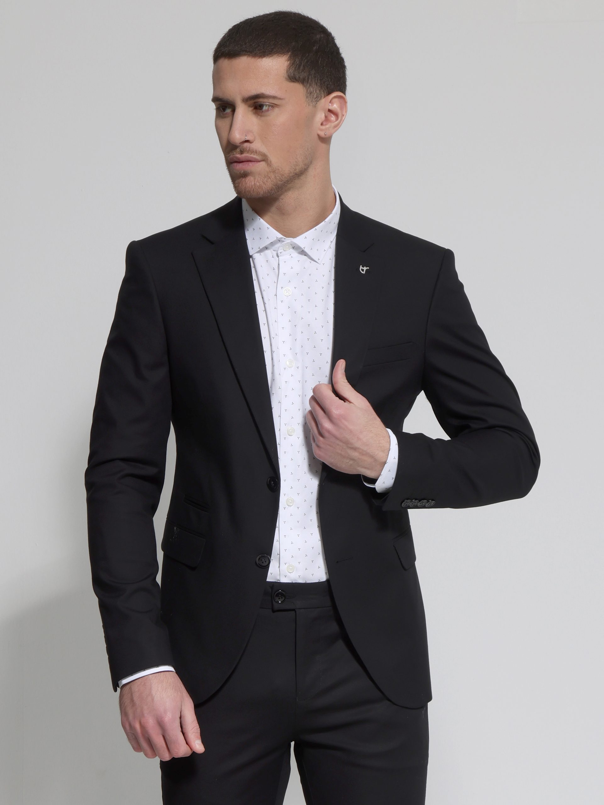 1X9A3197 copy Ανδρικό Σακάκι DOMENICO 1422 Μαύρο - Image 1