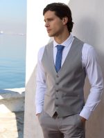 Ανδρικό Γιλέκο Με Κουμπάκια DOMENICO 9422 Γκρι - Image 3