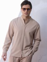 Ανδρικό Πουκάμισο Oversize LORO 2704 Μπεζ - Image 3