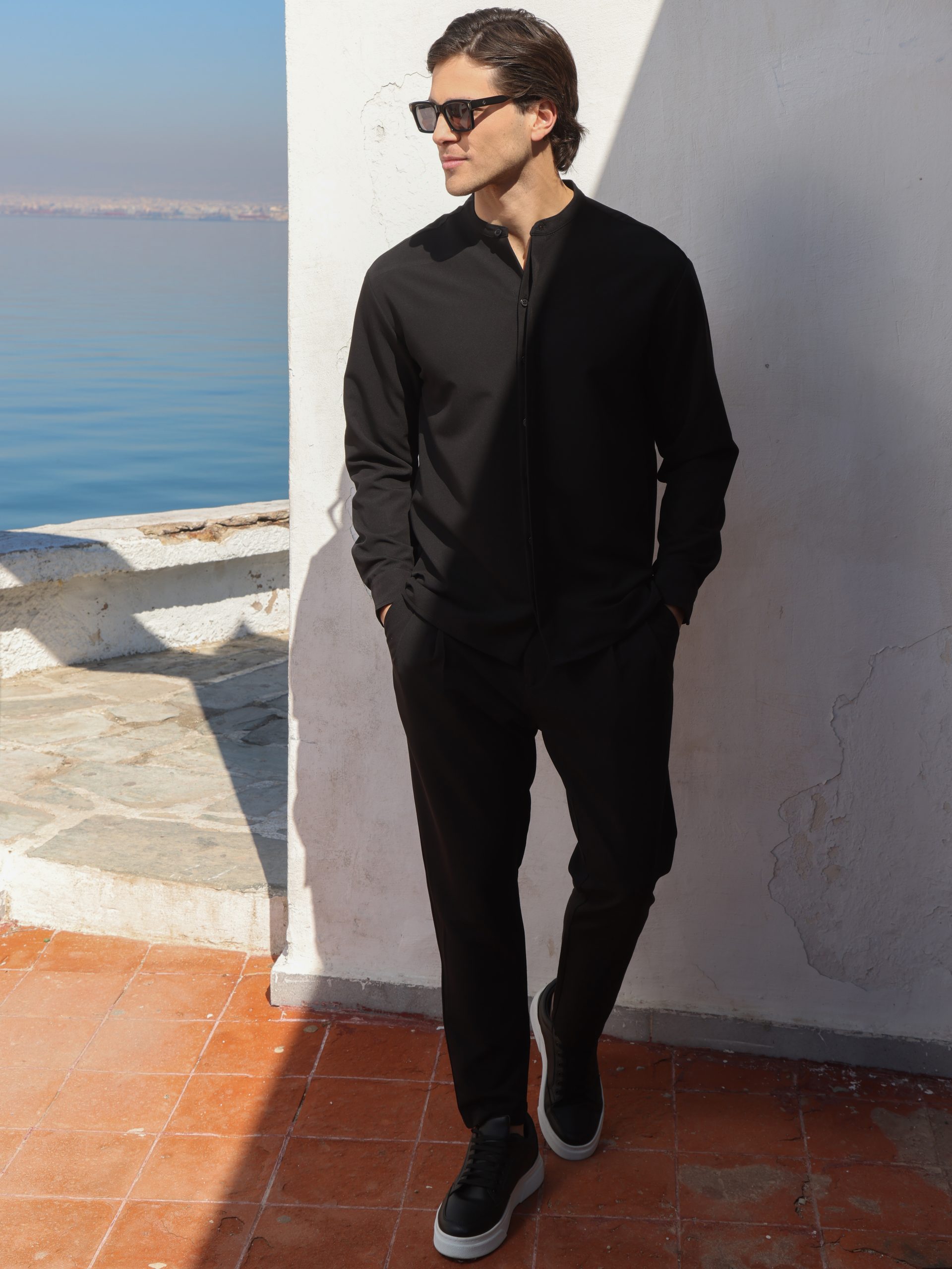 1X9A6760 Παντελόνι Με Λάστιχο 7/8 LORO 4703 Μαύρο - Image 1