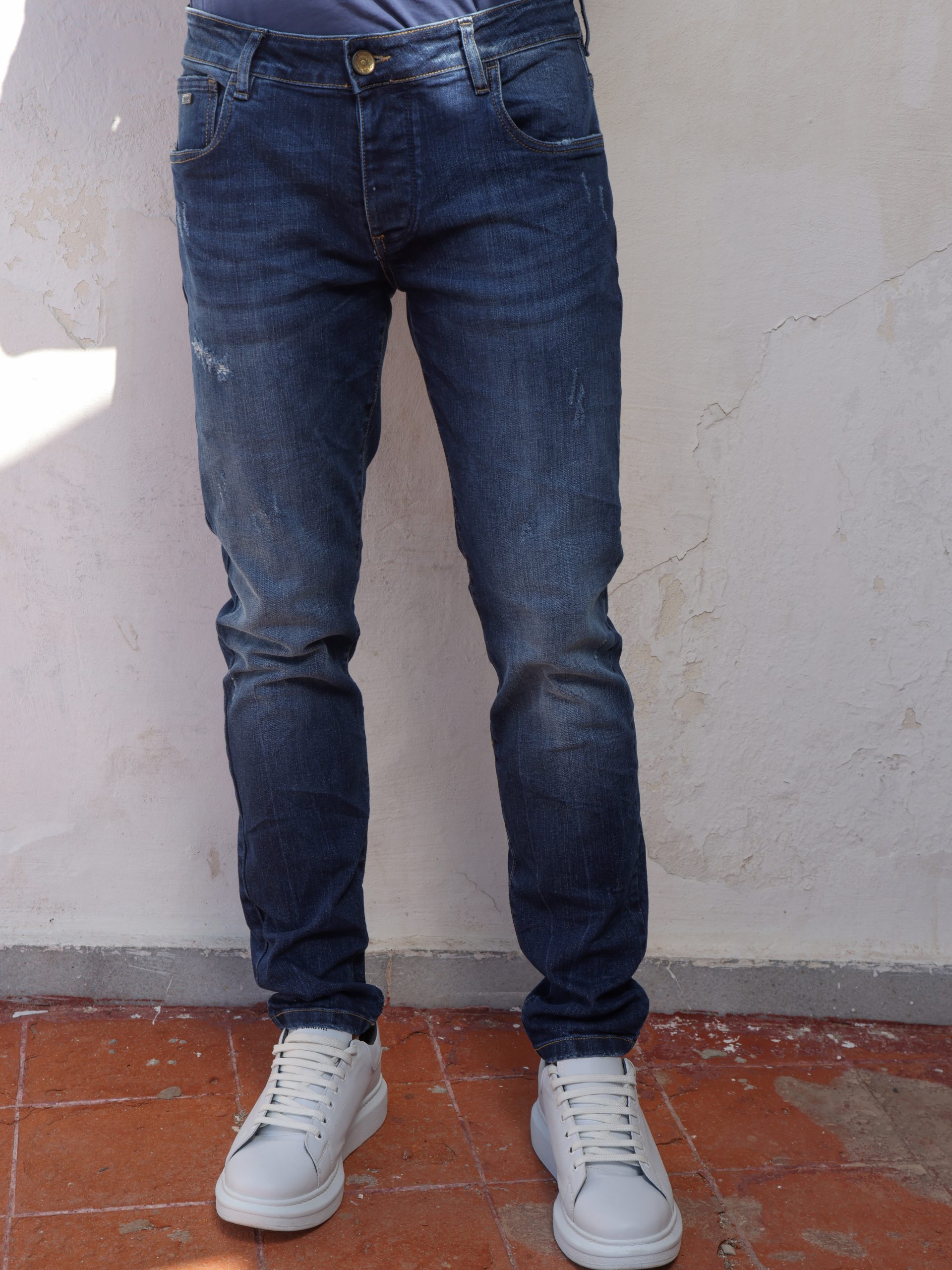 1X9A6996 Παντελόνι Jean OREGON Με Φθορές 6266 Dark Blue - Image 1