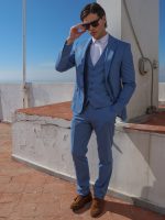 Ανδρικό Κοστούμι Με Γιλέκο DONTE 2015 Light Blue