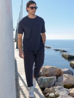 Κοντομάνικο Oversize Μπλουζάκι CARLO 207093 Μπλε - Image 2