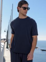 Κοντομάνικο Oversize Μπλουζάκι CARLO 207093 Μπλε