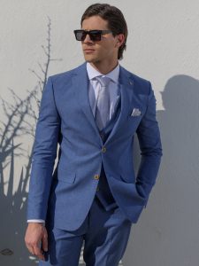 Ανδρικό Κοστούμι Με Γιλέκο MACEO 1620 Indigo