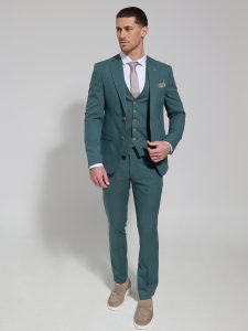 Ανδρικό Κοστούμι Με Γιλέκο BENITO 33-1619 Πράσινο
