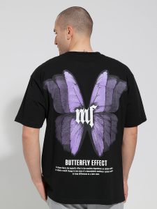Ανδρικό Oversized T-shirt BUTTERFLY EFFECT 10-730 Μαύρο